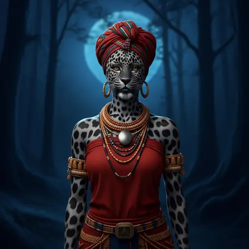 Black Leopard Woman - Strong & Graceful African Connection