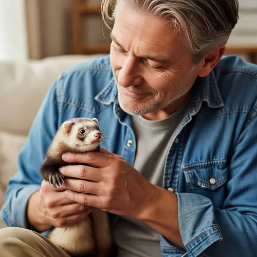 Middle-Aged Man with Ferret: Friendship and Affection