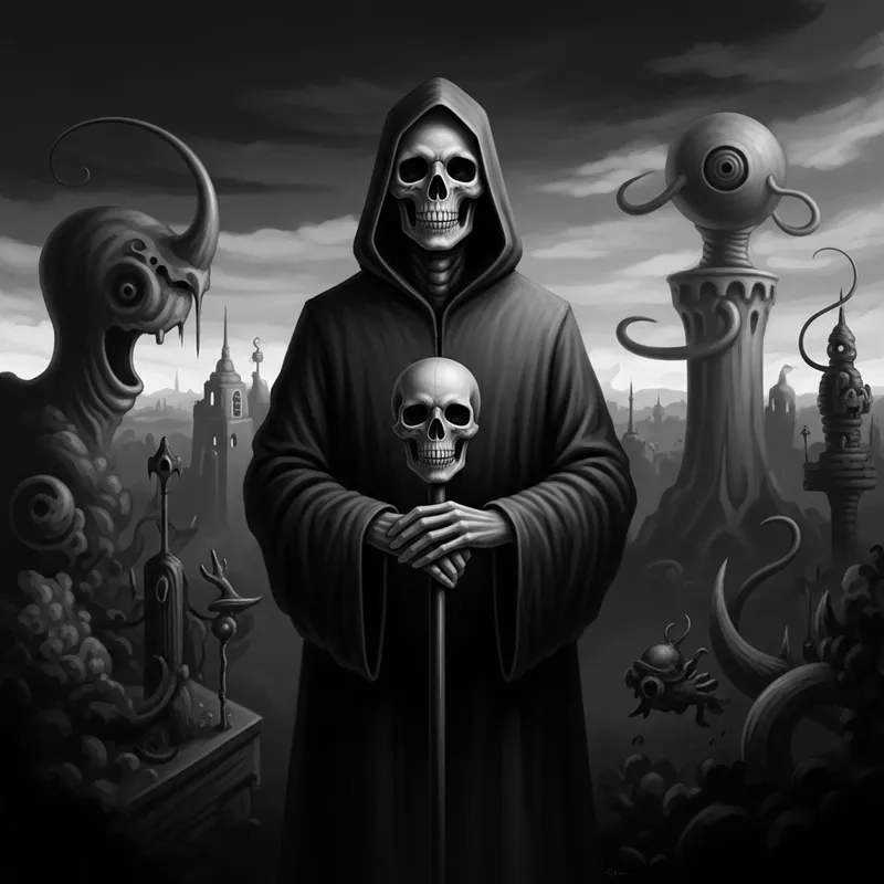 Ethereal Death Mystery: Surreal Salvador Dali Inspired Art