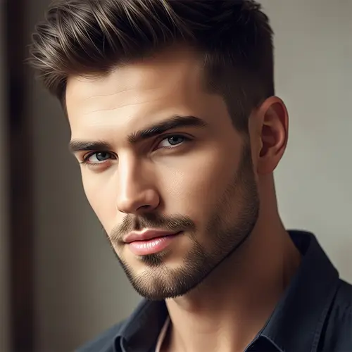 Handsome Young Caucasian Man with Dark Hair | Stunning Portrayal