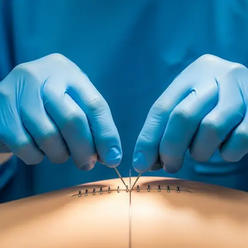 Straight Surgical Stitching: Expert Suturing Technique