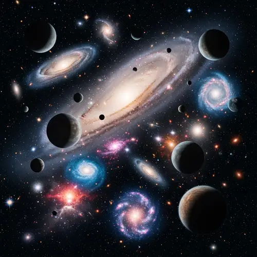 Stunning Cosmic Storm: Galaxies, Nebulae, Planets