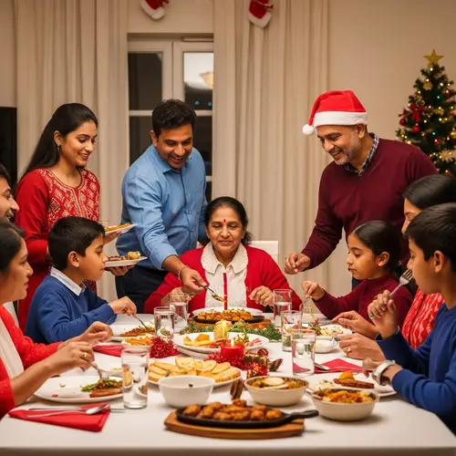 Christmas House Party: Festive Dinner with Indian Family & Guests