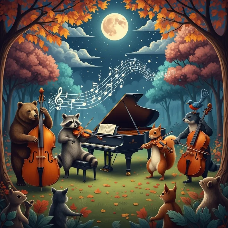 Musical Tale: Grand Piano in Enchanted Mystic Forest