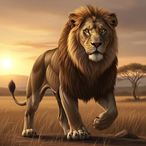 Majestic Lion of Judah in the Golden Savannah
