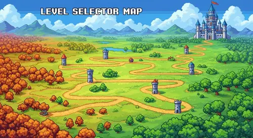 Pixelated Adventure Map for Platformer Games