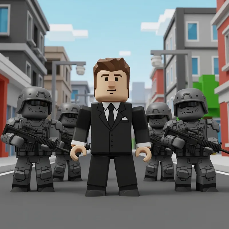 VIP Character Guarded in Block-Style Virtual World VIP Character Guarded in Block-Style Virtual World