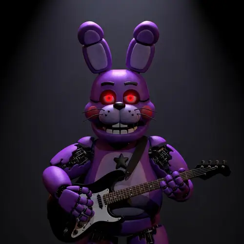 Mysterious Anthropomorphic Bunny with Electric Guitar