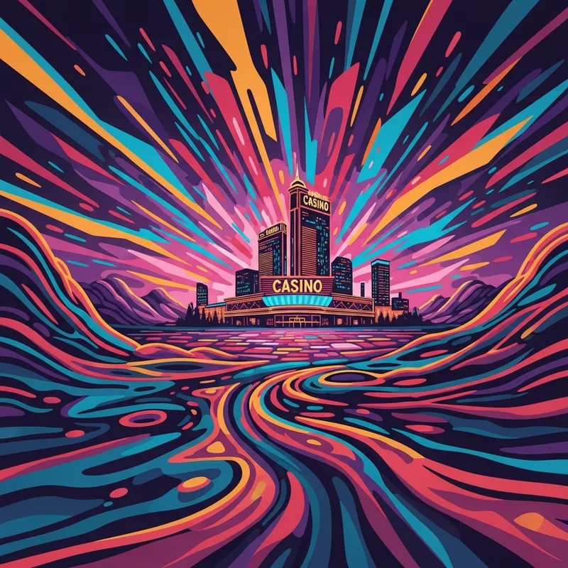 Abstract Landscape: Casino & Vibrant Neon Lights