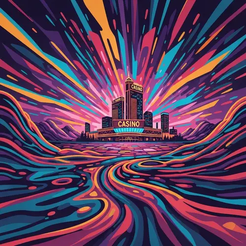Abstract Landscape Casino: Vibrant Neon Lights & Excitement