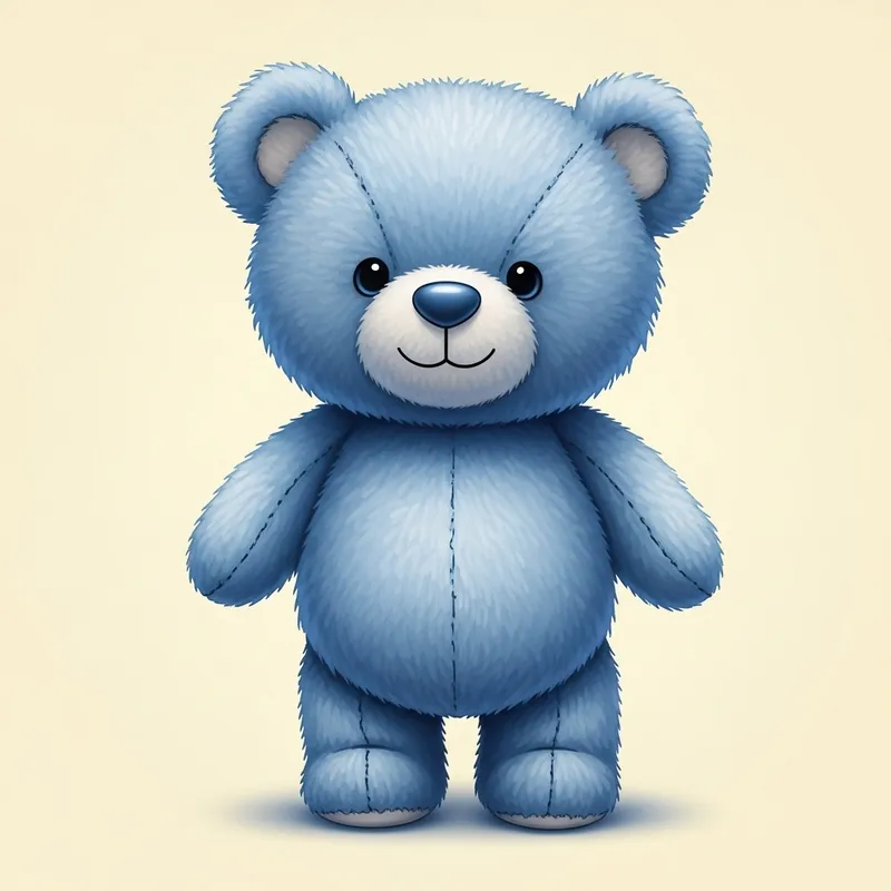 Enchanting Blue Teddy Bear Illustration - A Symbol of Childhood Innocence
