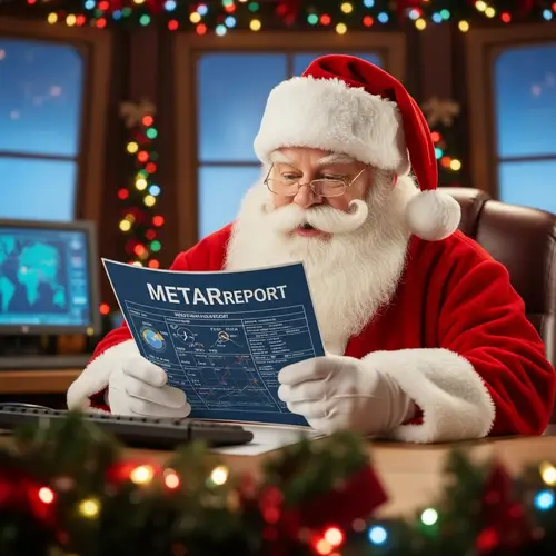 Festive Holiday Character at North Pole | METAR Report Master