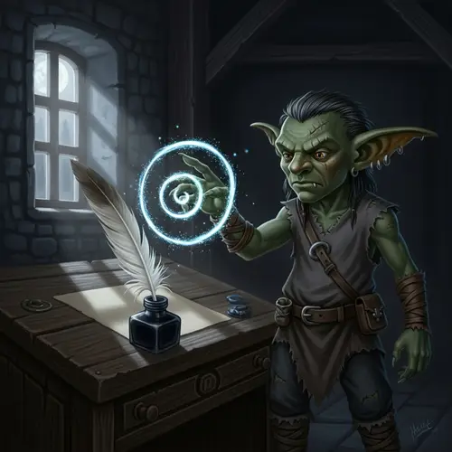 Enchanting Goblin: Magic Quill Transformation