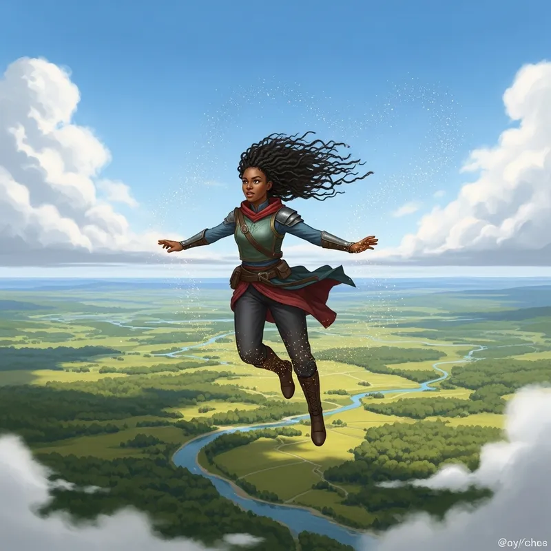 Epic Flying African Woman Adventure