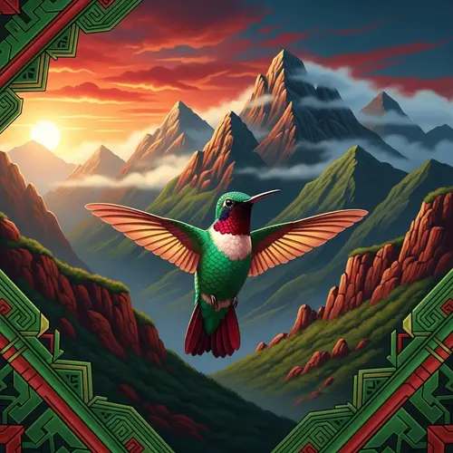 Andean Music Cover: Vibrant Hummingbird & Mountains