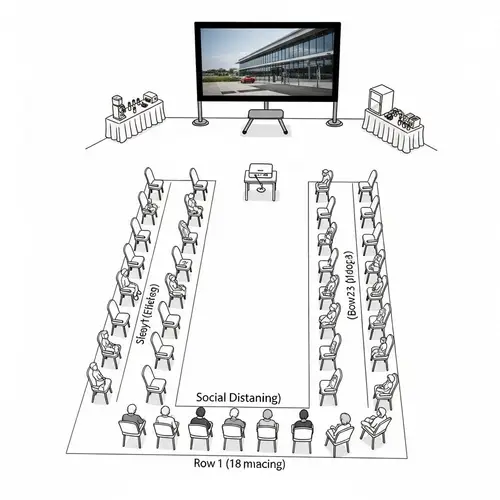 U-Shape Event Screening Layout for 18 Pax | Virtual Event Setup