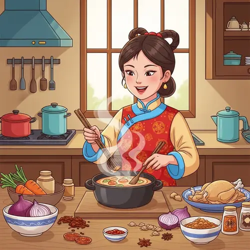 Cheerful Chinese Mom Cooking Delicious Soup | Kitchen Happiness
