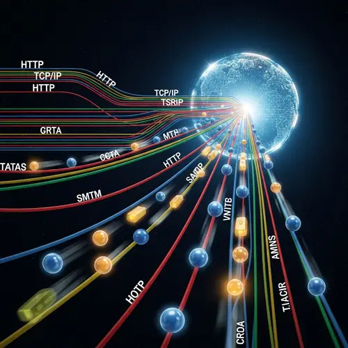 Internet Protocols: Symbolic Representation with Glowing Spheres and Wires