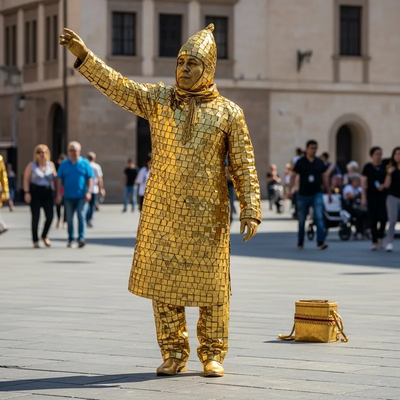 Golden Statue Street Performance | Mesmerizing Illusion Act