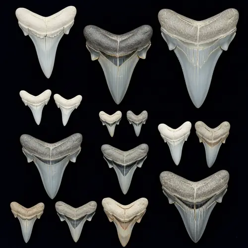 Shark Teeth Collection: Varied Shapes, Sizes & Species