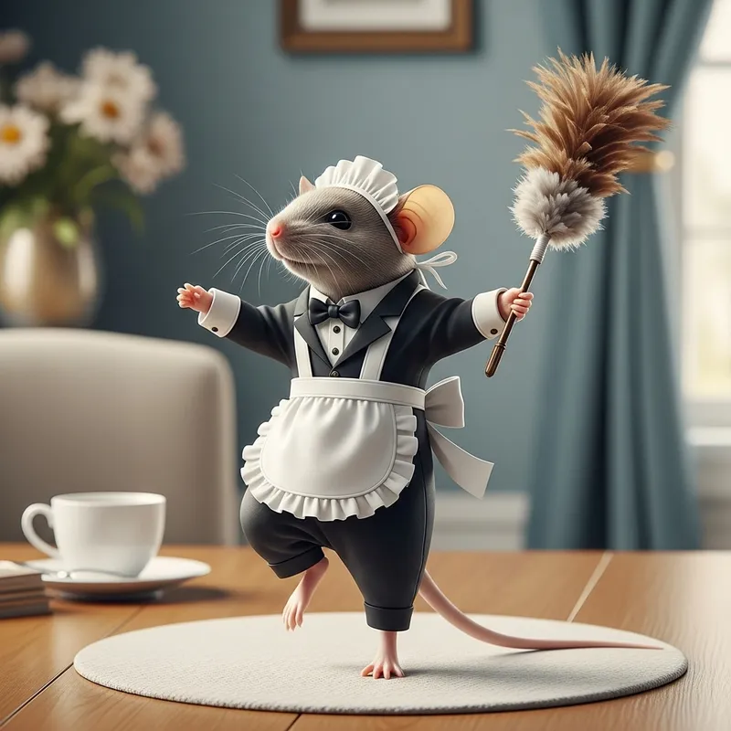 Charming Male Mouse in Maid Costume Charming Male Mouse in Maid Costume