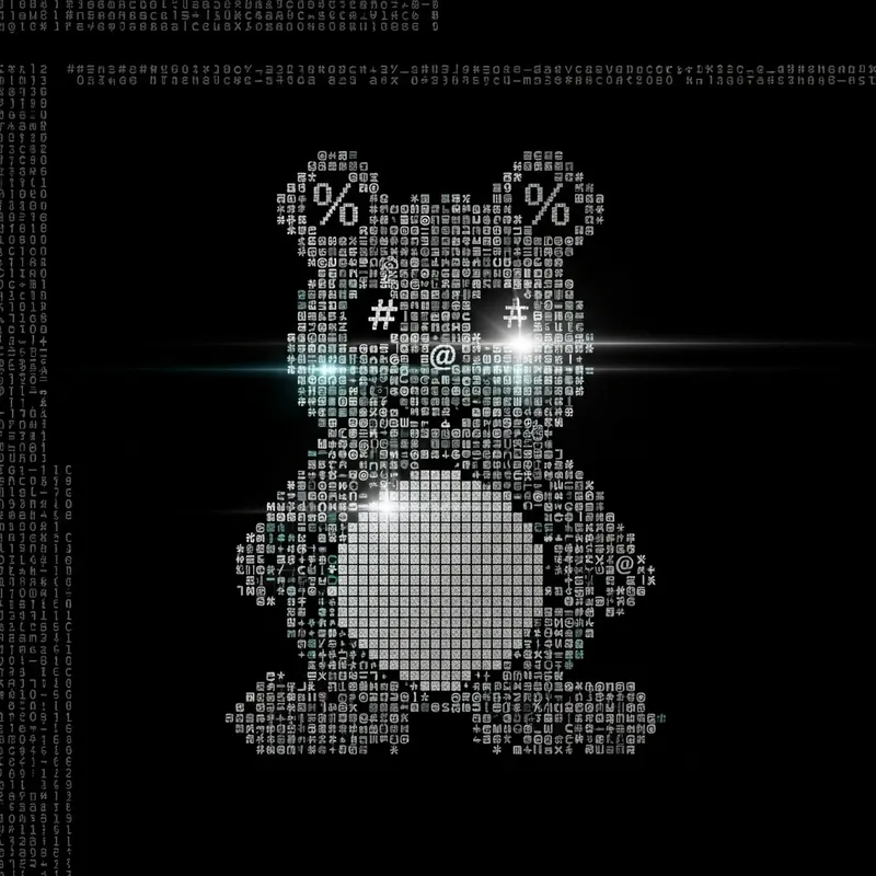 Abstract ASCII Art of Tux the Linux Mascot