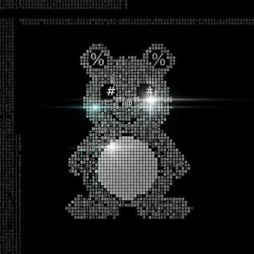 Abstract ASCII Art of Tux the Linux Mascot