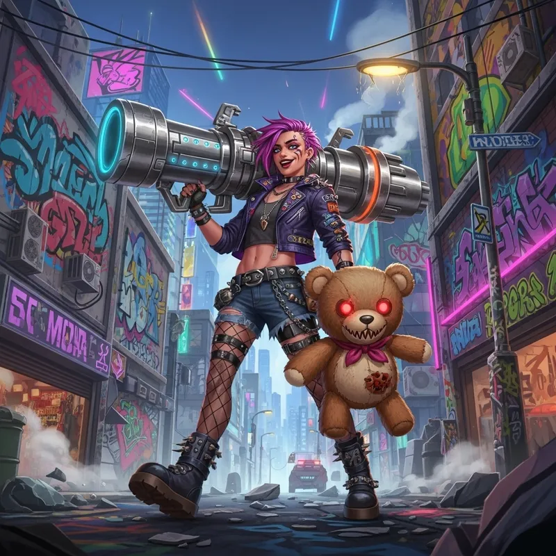 Jinx: The Vibrant Punk Character with a Cannon