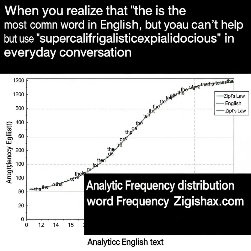 Humorous Zipf's Law Meme: English Word Frequency Fun