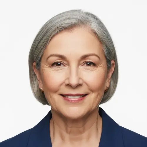 Beautiful Woman in Her 60s - Passport Style Photo