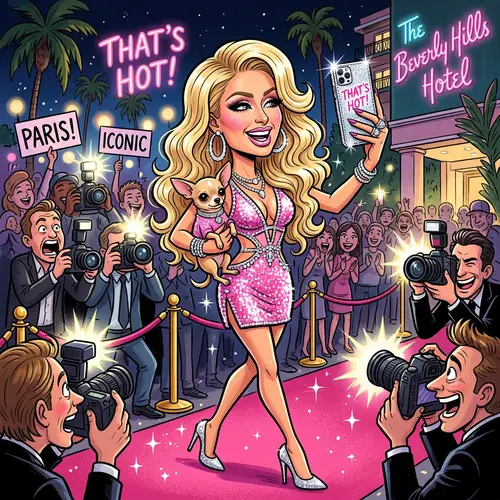 Paris Hilton Caricature Art