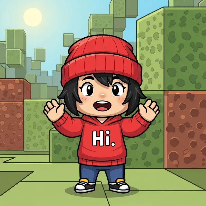 Cheerful Roblox Character Illustration Cheerful Roblox Character Illustration