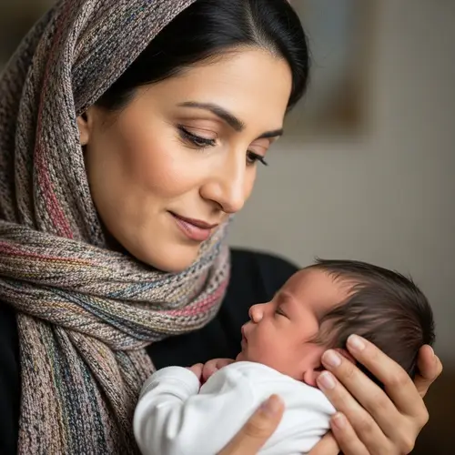 Beautiful Middle-Eastern Mother with Newborn | Bond of Love