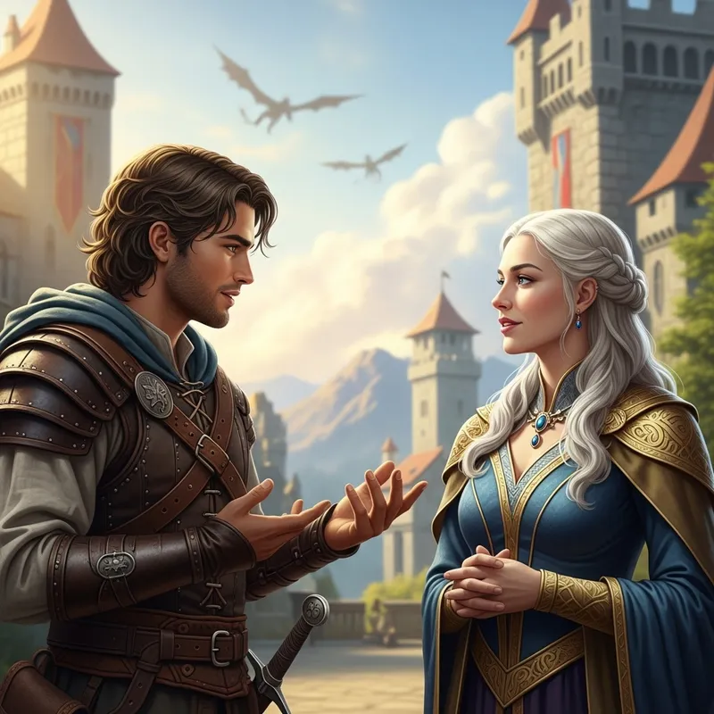 Robb Stark and Daenerys Targaryen in Fantasy Scene