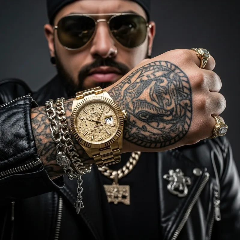 Bad Boy Rocking a Luxurious Gold Rolex