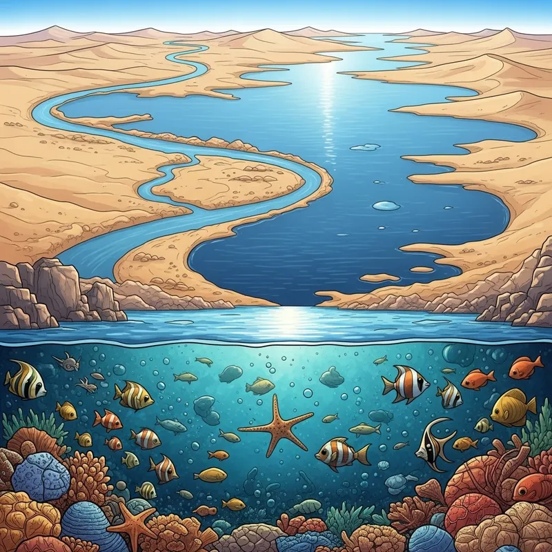 Egypt's Diverse Water Bodies: A Dreamlike Abstract