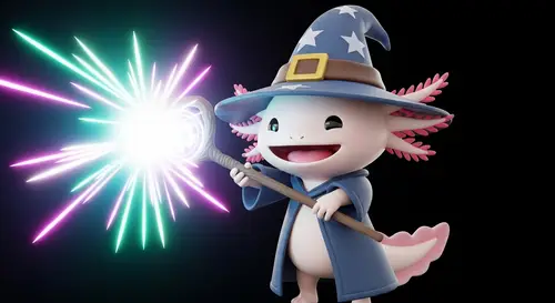 Adorable Axolotl Wizard | Fantasy Spellcaster Artwork
