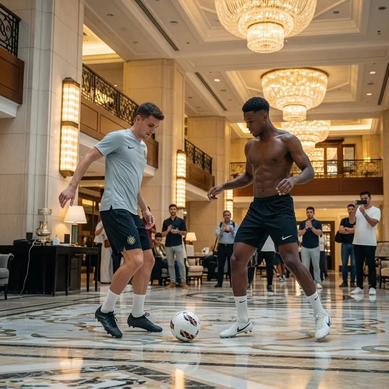 Messi & Ronaldo Team Up for Luxurious Hotel Soccer Match Messi & Ronaldo Team Up for Luxurious Hotel Soccer Match