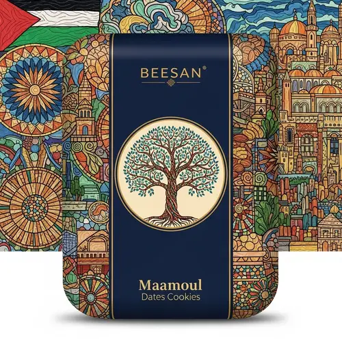 Vibrant BEESAN Maamoul Dates Cookies Packaging Design