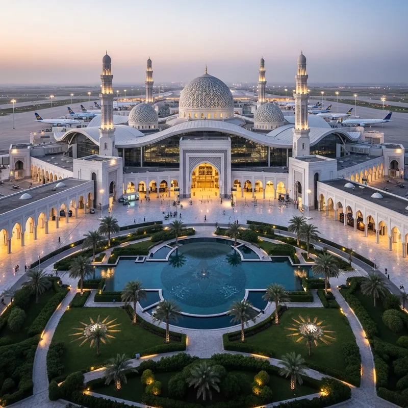 Islamic Elevation for Airports with Domes & Minarets