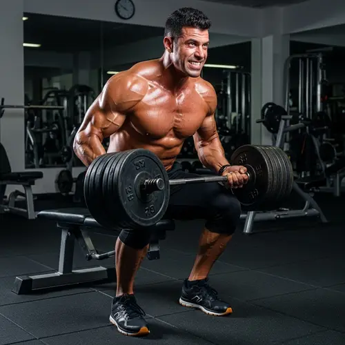 Muscular Man Lifting Heavy Weights | Strength & Discipline Displayed