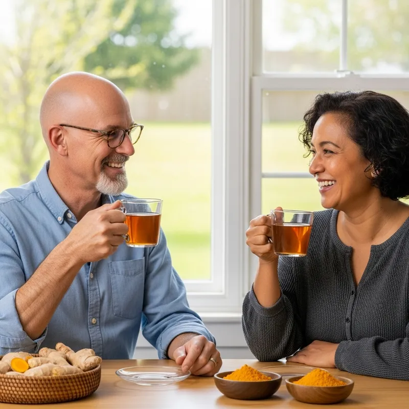 Enjoying Herbal Tea: A Sunny Moment