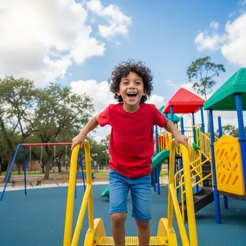 Joyful Kids Playing in Colorful Playgrounds