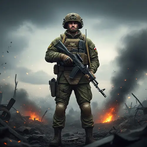 Russian Military Soldier in Epic Combat Scene | Warfare Art