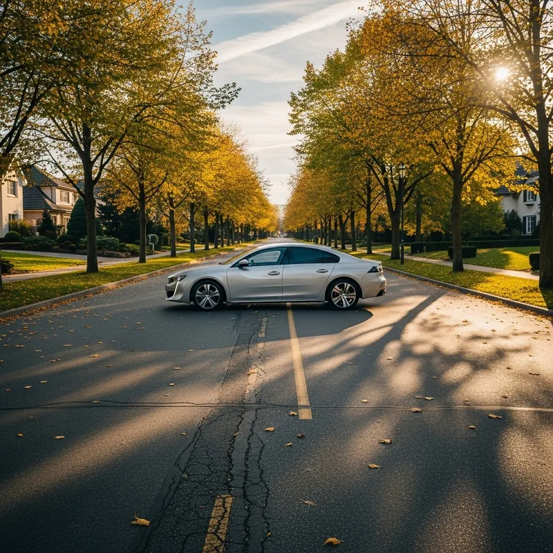 Peugeot Car on the Middle of the Road