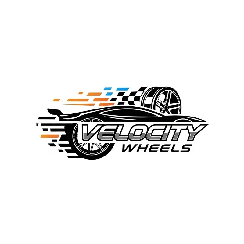 Velocity Wheels Car Shop Logo Design Velocity Wheels Car Shop Logo Design
