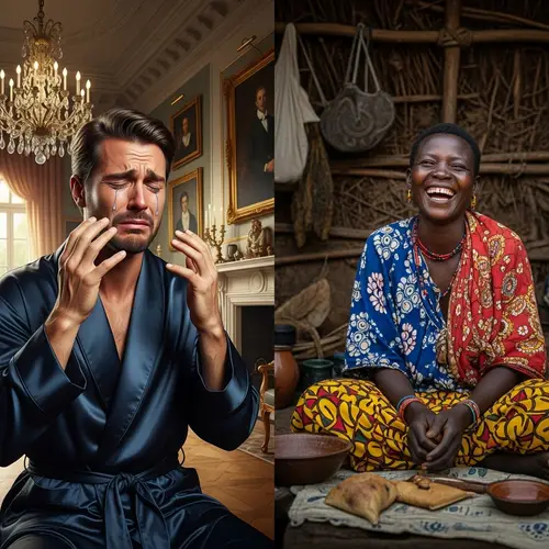 Contrasting Emotions: Wealth vs. Happiness