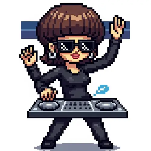 8-Bit DJ Girl Dancing | Pixel Art Sprite