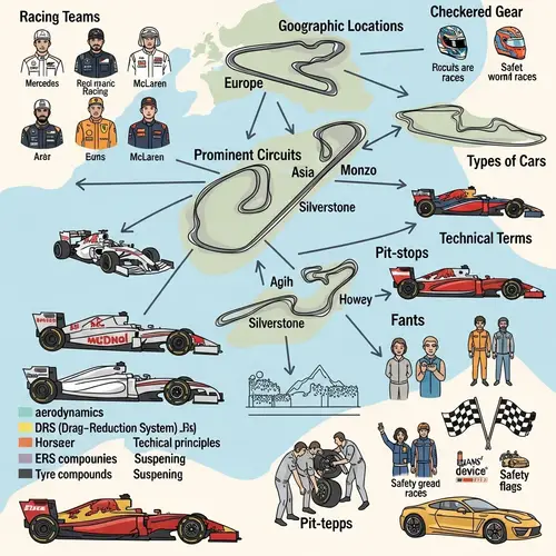 Formula One Conceptual Map: Teams, Locations, Cars & More