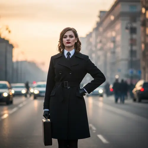 Mysterious Eastern European Woman in Stylish Attire